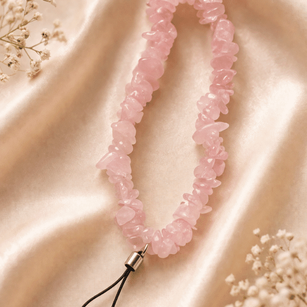 Rose Quartz Phone Crystal Chain