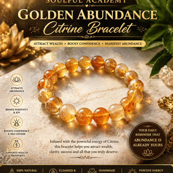 Golden Abundance Citrine Bracelet – The Stone of Wealth, Joy & Radiant Confidence